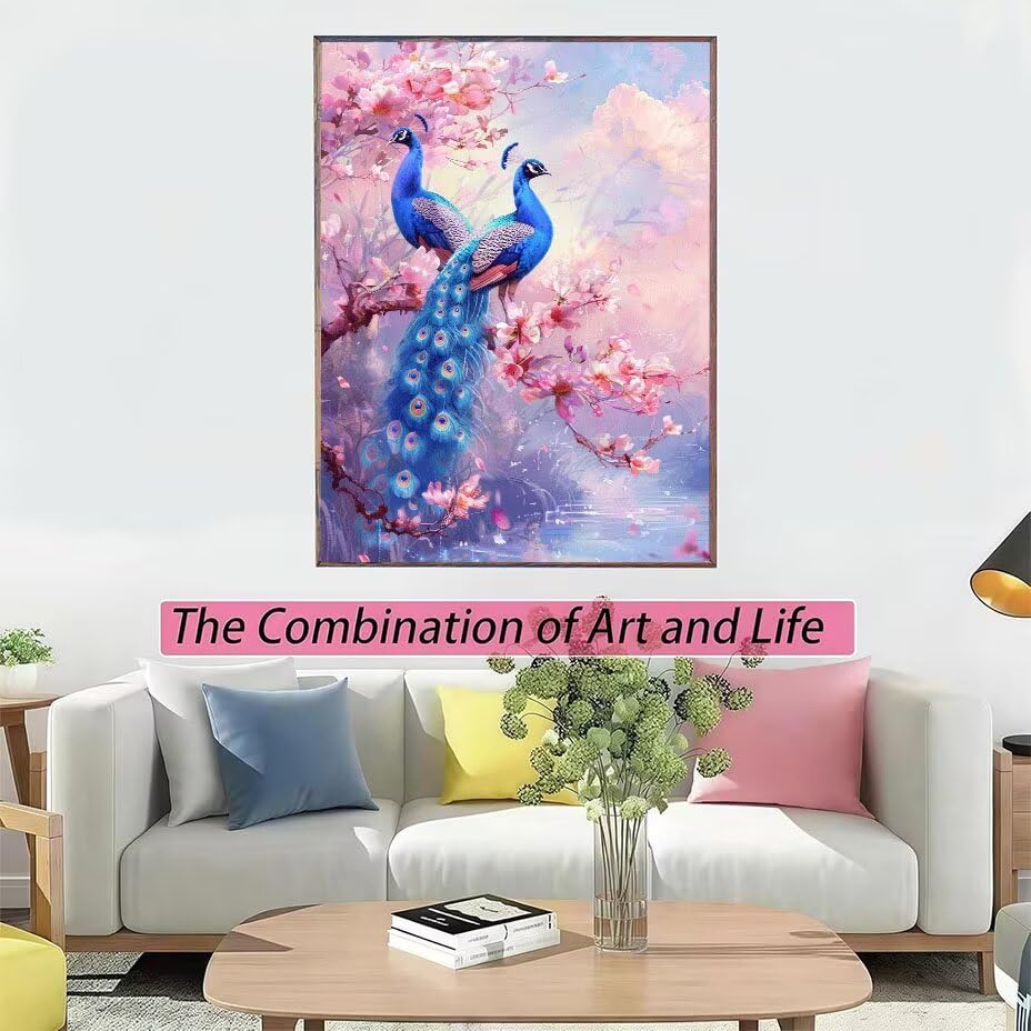 Diamond Painting Paysage Paon 5D Kit Complet 60x80cm DIY