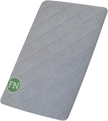 FindNew - Tapete de baño de espuma viscoelástica antideslizante de microfibra suave, lavable, secado rápido