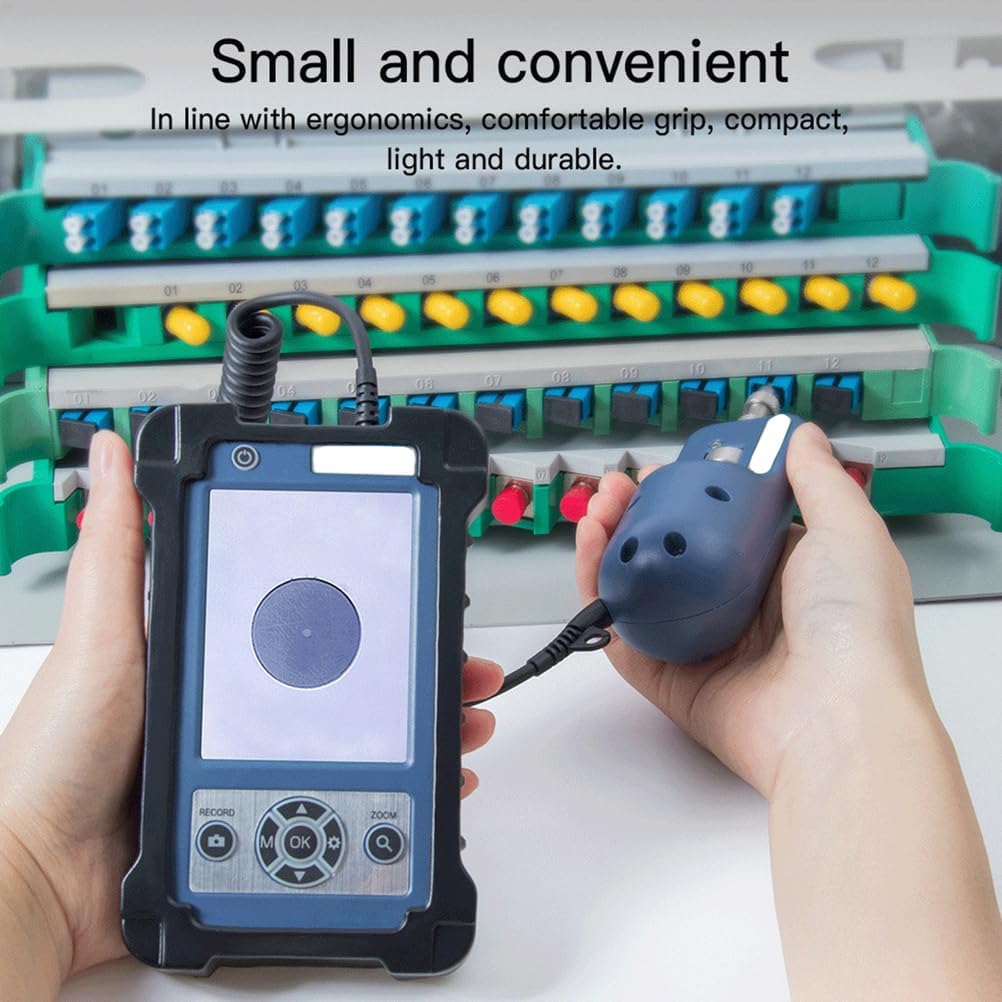 400X Fiber Inspection Real-time Video Probe Optical Fiber End-face Detector with 3.5-inch HD LCD Display for UPC: SC/FC/ST/LC/SC Female/LC Female