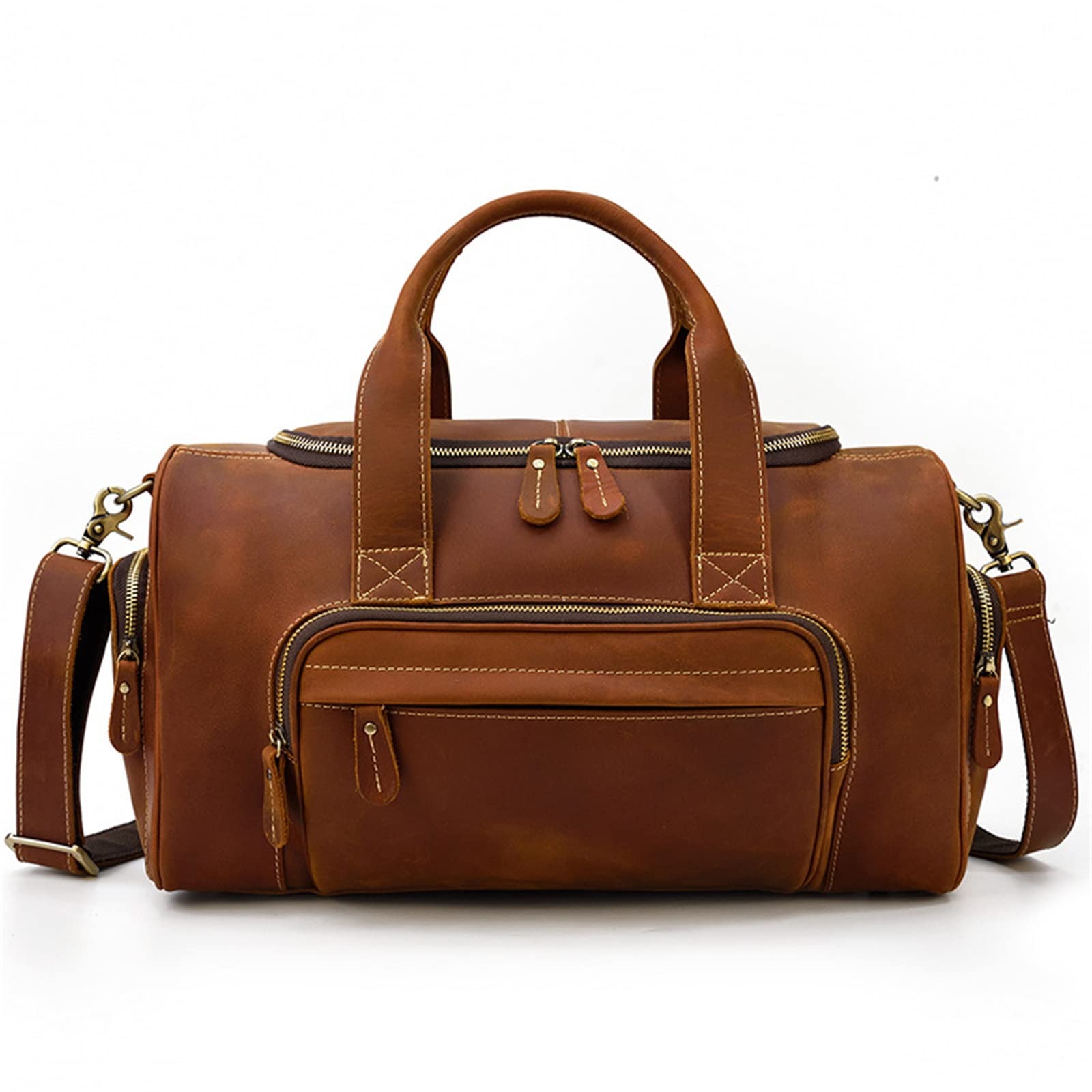 Bolso de Equipaje de Mano para Hombre Bolsas de Viaje Cuero for Hombres Bolsas Equipaje Vintage para Mujeres Hombres(marrón)
