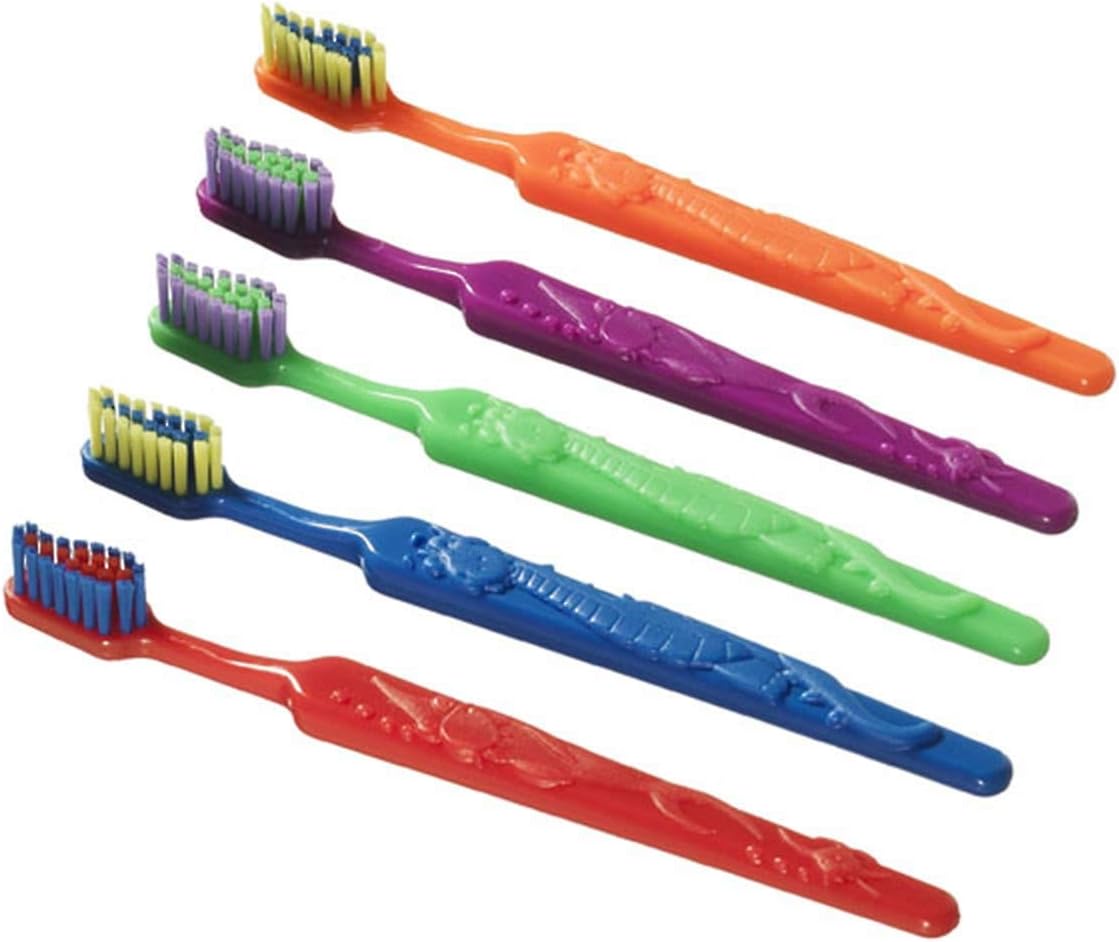 Kaplan Early Learning Toothbrush Rack with 20 Colorful Toothbrushes & 20 Fun Animal Head Covers