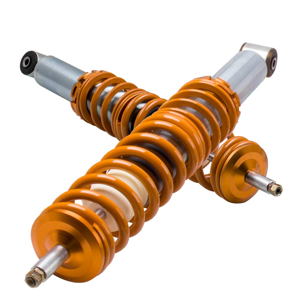 maXpeedingrods 4x Coilover, Amortiguador para VW Polo 6N 6N2 MK3 Mark III para Seat Ibiza Cordoba 6K2 MK2 de Muelle, Suspensión Roscada Regulable en Altura 2 Delanteros y 2 Traseros Resorte Helicoidal