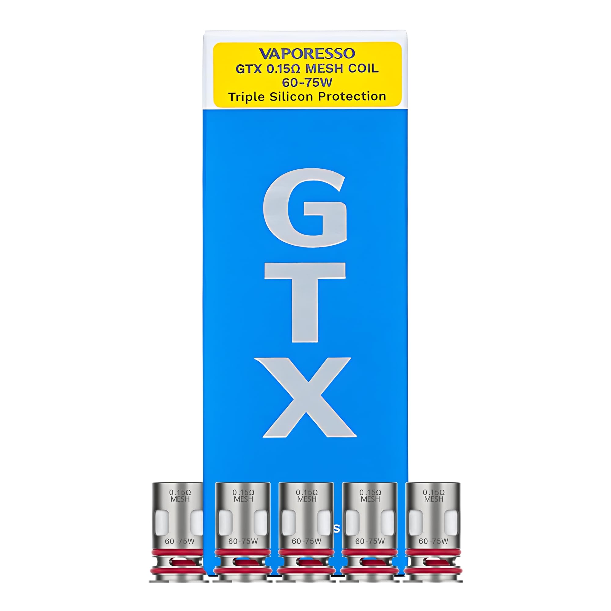 Vaporesso Target PM80 GTX Replacement Coils - 5 Pack - E Cigarette Vape Coils, Sub Ohm Coils, MTL, DTL RDTL Smooth Vaping, Mesh Build, High VG E-Liquids, No Nicotine (0.15ohm Mesh | 60-75W)