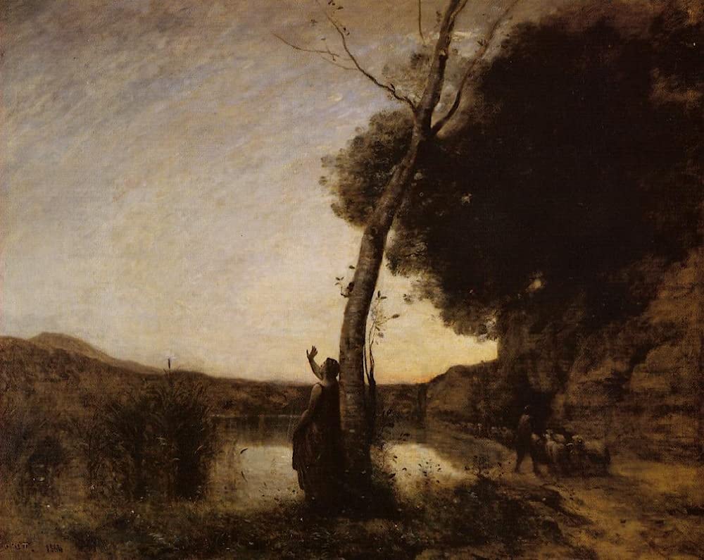 SERENDIPITP Retro Picture Poster Wall Art Pictures Painting the Evening Star by Jean-baptiste-camille Corot Wall Art Canvas Print for Wall Decor 60x90cm