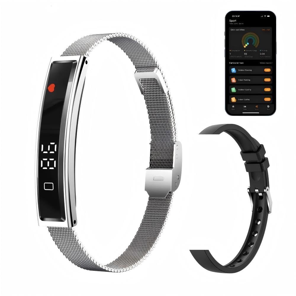 Health Smart Bracelet,Fitness Tracker with Heart Rate, Sleep Monitoring, Blood Oxygen, Step Counting for iOS and Android, No Subscription Fee, Waterproof