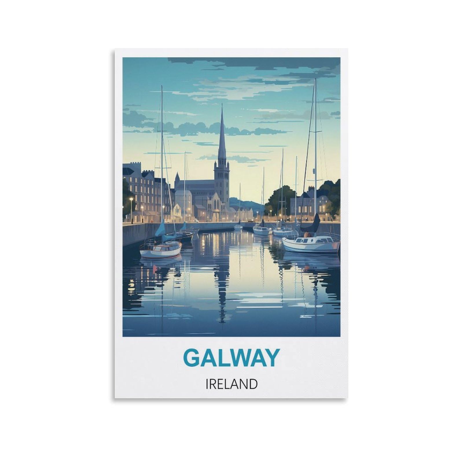 EZMLFA 5D Diamond Painting Kits,Galway Irelands,Diamond Painting Kits for Beginners Round Full Drill Painting with Diamonds Gem Art for Home Wall Decor 30x40cm