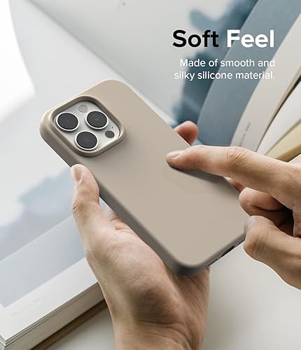 Miniatura 6 de Ringke Funda de silicona compatible con iPhone 14 Pro Max de 6.7 pulgadas, de alta calidad, suave, delgada, ligera, a prueba de golpes, color piedra