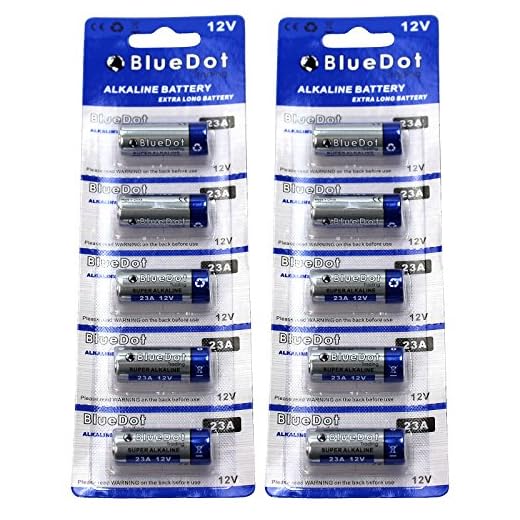 Bluedot Trading 12 Volt Alkaline Dry Cell Batteries for Garage Door Opener, Wireless Doorbell, Remote Controls, and Other Electronic Devices, 10 Count