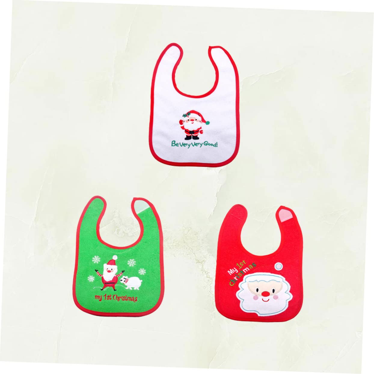 Abaodam 9 Piezas baberos de algodon baberos de navidad para niños pequeños de dibujos animados guarderia bebe de papa noel de baba de