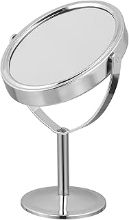 Desktop Makeup Mirror Double-Sided Silver Ova...