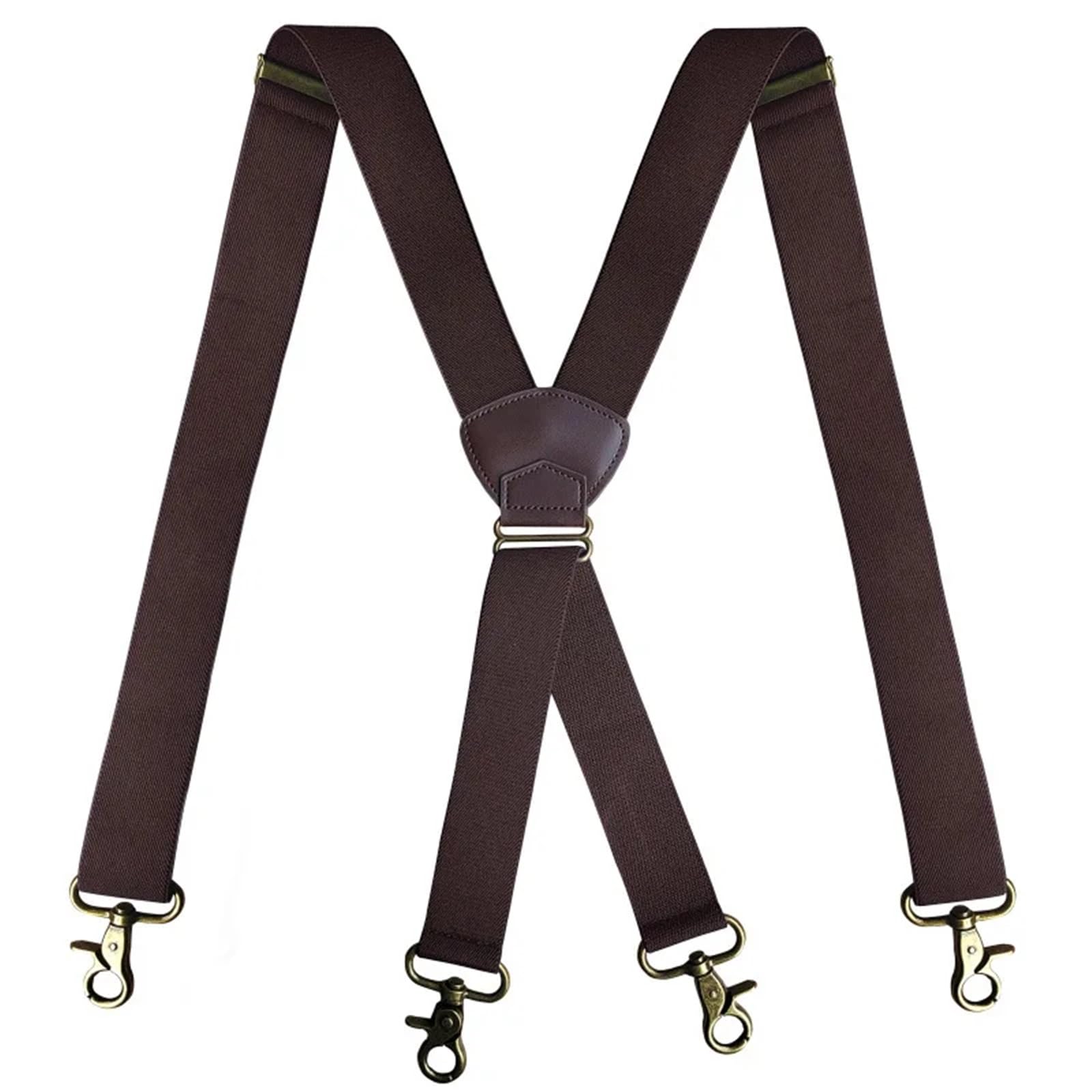Tirantes Hombre Tirantes elásticos ajustables for pantalones, de 3,5 cm de ancho y con hebilla en forma de X, resistentes y altos, color negro.
