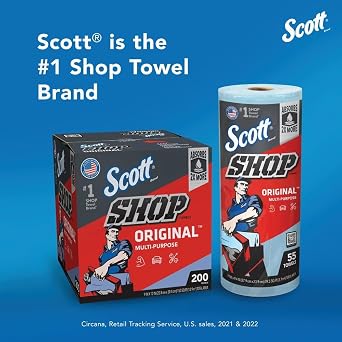 Kimberly-Clark Professional 75040 Scott Shop Towels Pack of 2. Blue, 2 Rolls