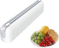 Quasziwa Magnetic Aluminum Foil & Plastic Wrap Dispenser with Cutter - Space-Saving One-Hand Kitchen Organizer, Fits 12" Rolls, Gray