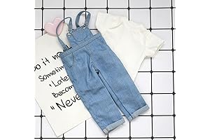 Blythe BJD Clothes: Denim Overalls and T-shirt Set (Blue)