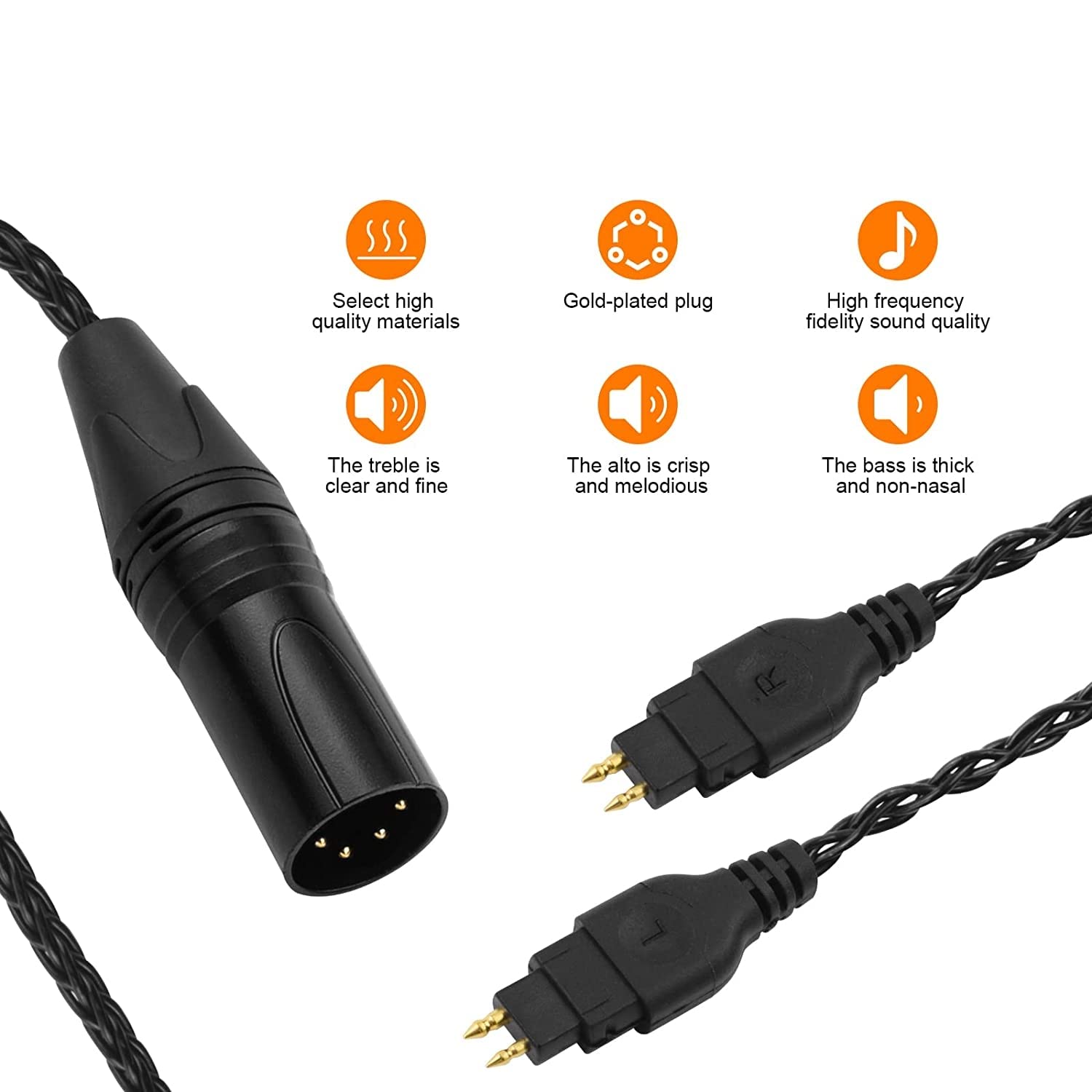 Amazon | 6.5フィートHD 6xxケーブル交換アップグレードXLR 4ピン