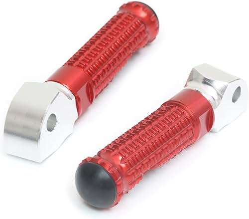 MCMOTOPARTS M-PRO - Estriberas traseras para pasajero, color rojo, compatible con MT-03 2016-2022 16 17 18 19 20 21 22