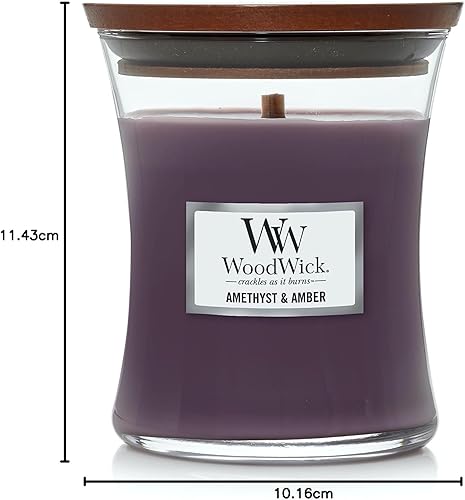 Vista 58 de WoodWick Warm Woods Vela mediana en frasco, con forma de reloj de arena, cera de mezcla de soja prémium, mecha de madera Pluswick Innovation