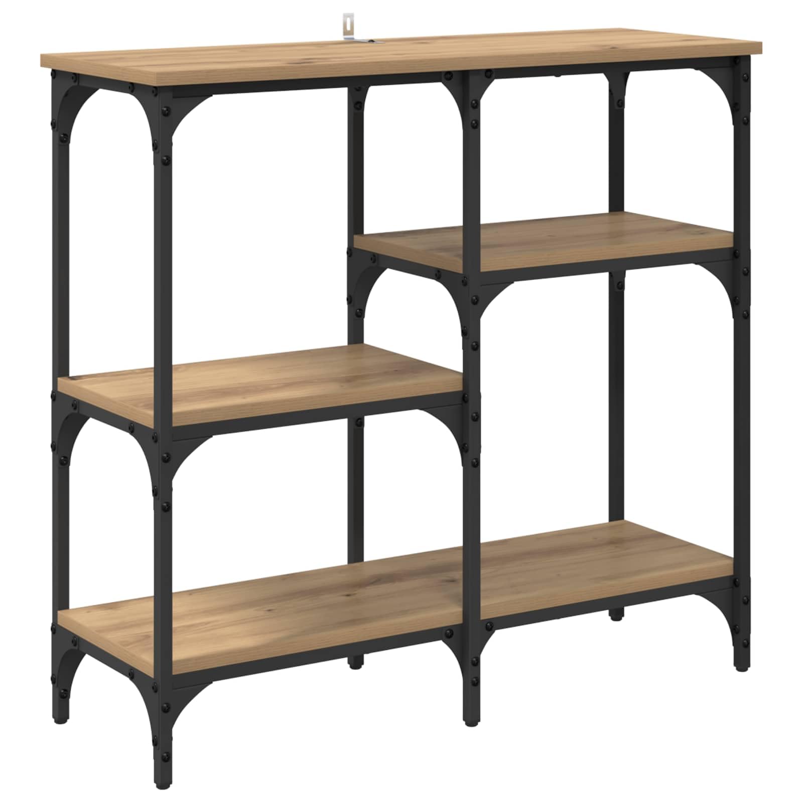 SXZenSpace Console Table Industrial Narrow Hallway with 3 Shelves 80 x 29 75 cm Artisan Oak Engineered Wood Sofa Side for Living Room Bedroom