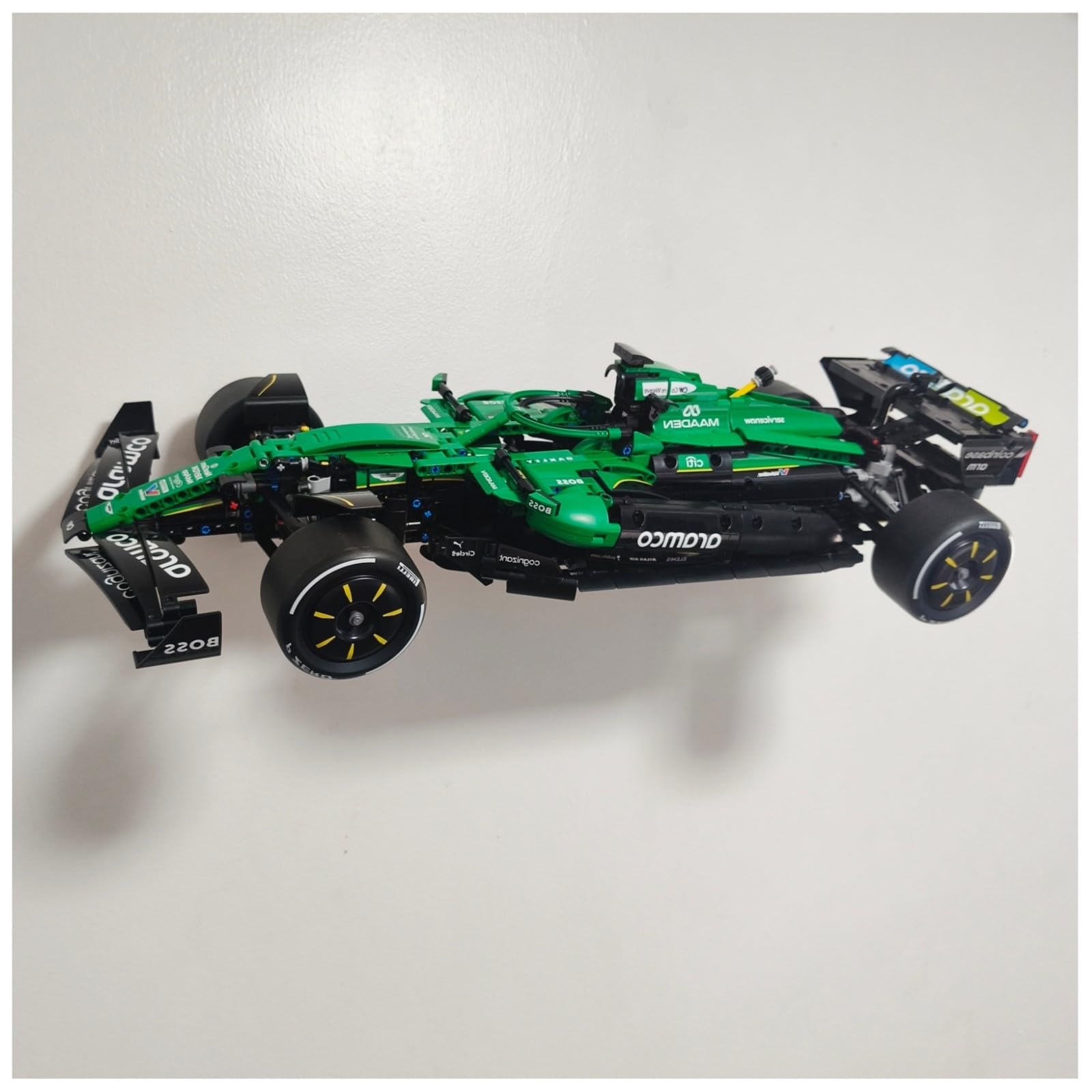 Wall Mount Compatible with Lego Technic 42240 Aston Martin Aramco AMR25 | Display Your Model securely | Heavy Duty Stainless Steel | Car NOT Included
