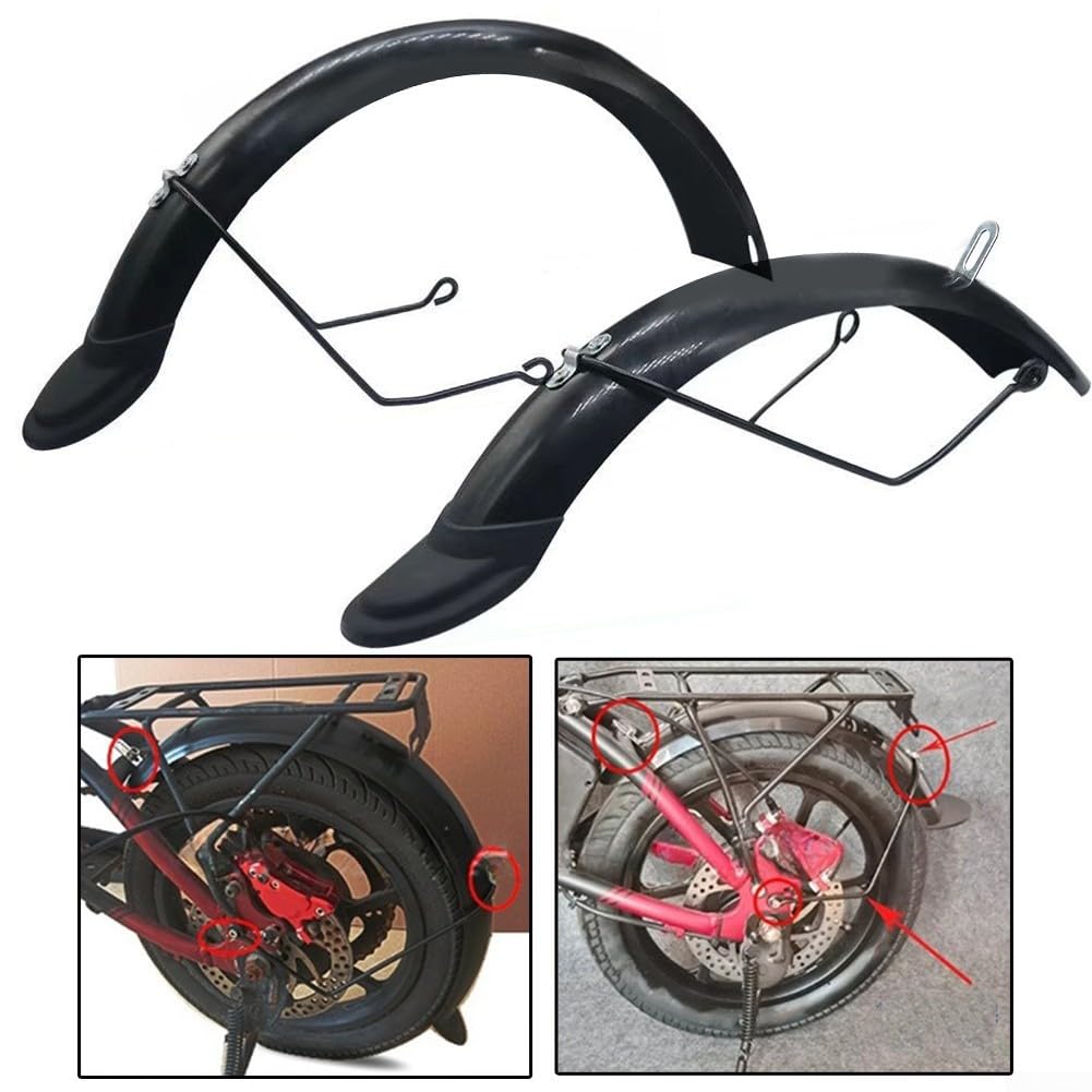 Parafango di protezione migliorata per bici elettrica 14, copertura completa anteriore e posteriore (C)