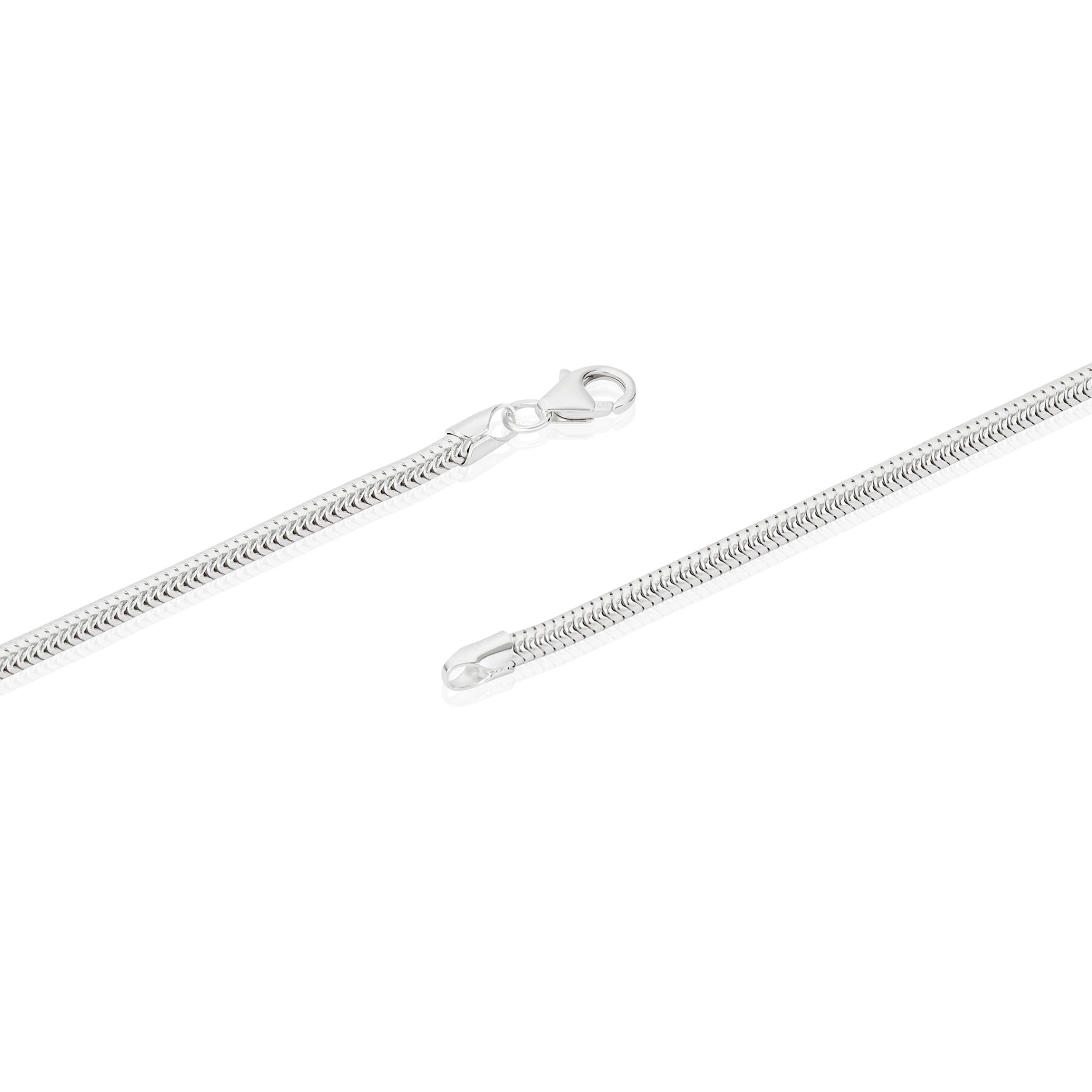 NKlaus Schlangenkette aus echtem 925 Sterlingsilber, 2,40mm breit, 1 Stück | Nickelfrei; in verschiedenen Längen erhältlich