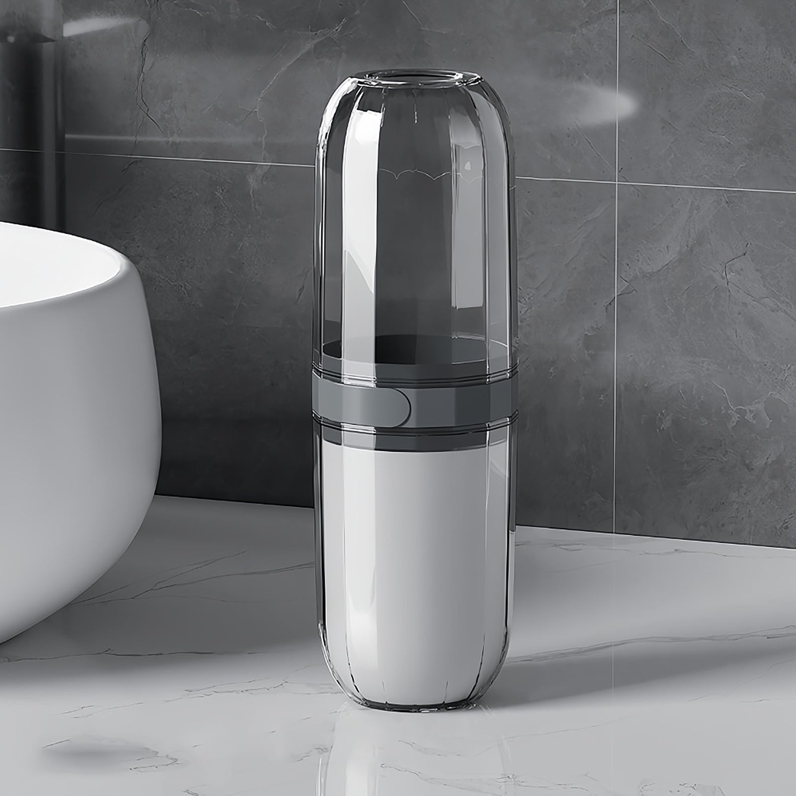 Custodia da viaggio per spazzolino da denti, portatile, da viaggio, con tazza per spazzolino da denti, 3 in 1, porta spazzolino da denti e dentifricio con coperchio, per viaggi, casa