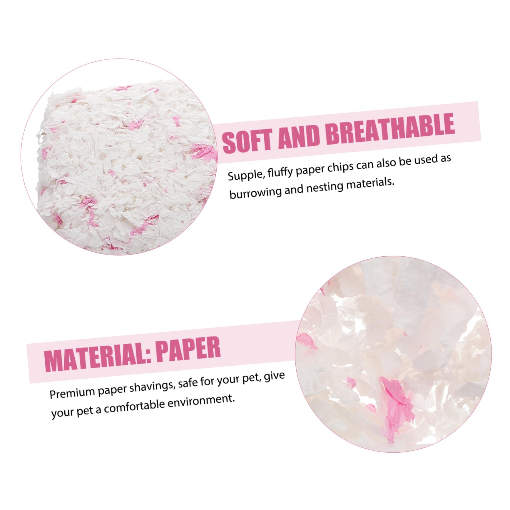 Happyyami Lettiera di Carta per Criceti e Gerbilli, Materiale da Nido Bianco, Assorbente e Sicuro per Gabbie di Piccoli Animali, 1 Sacchetto da 450g