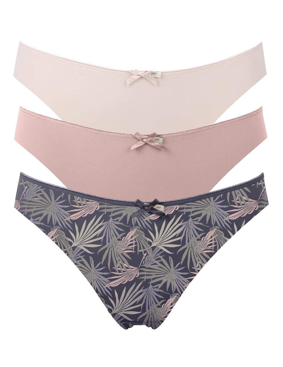 Pretty Polly Women's Olivia Brief, Grey (Palm Palm Leaves), NA (Manufacturer Size:L)