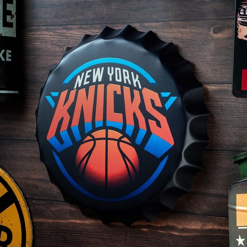 Image of EAZYWAGON Decorative Metal Bottle Caps Wall Sign Plates - 14X14 Inches - New York Knickss | Metal Wall Hanging Bottle Cap for Home, Farmhouse, Bar & Cafe Decoration | Vintage & Retro Look Plaques