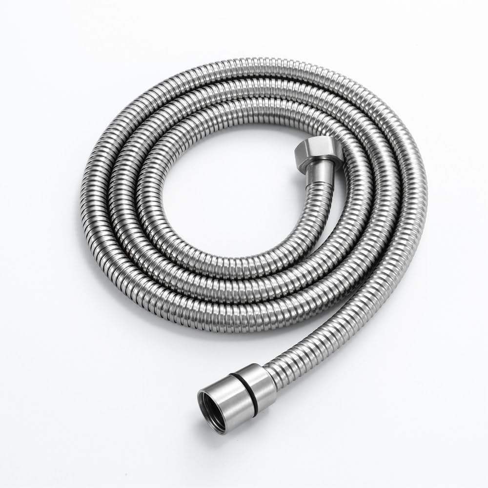 Manguera de ducha flexible de acero inoxidable de 1,5 m con tubo de ducha de repuesto universal antitorsión G1/2 pulgadas, a prueba de fugas y fácil de instalar