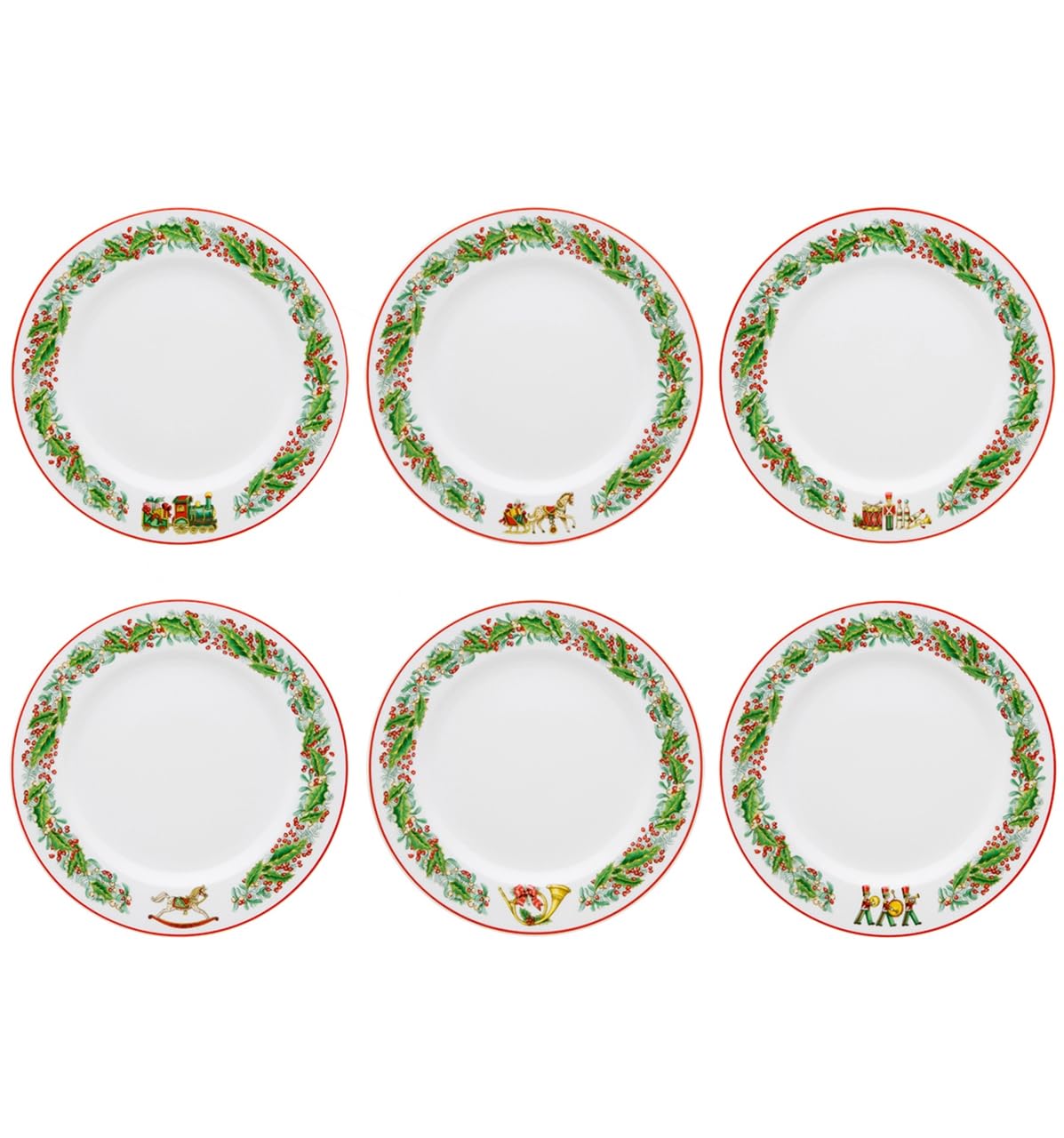 Vista Alegre Christmas Magic Porcelain Set 6 Dessert Plates, 8-Inch