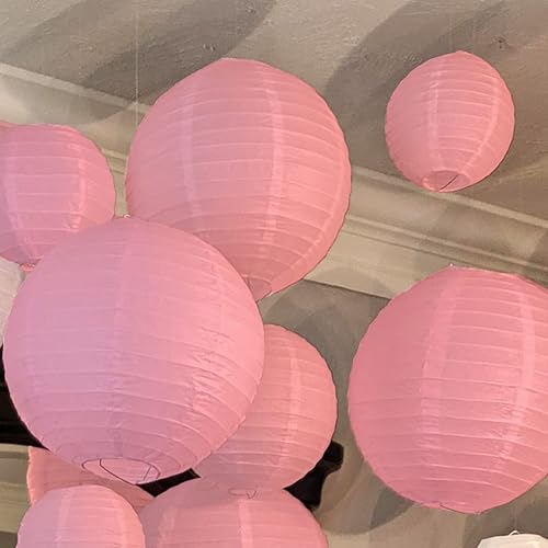 Miniatura 4 de Pink Paper Lanterns with Lights16pcs 6" 8" 10" 12" Hanging Decorative Chinese Paper Lantern with 300ft Fishing line for Wedding Baby Shower Birthday