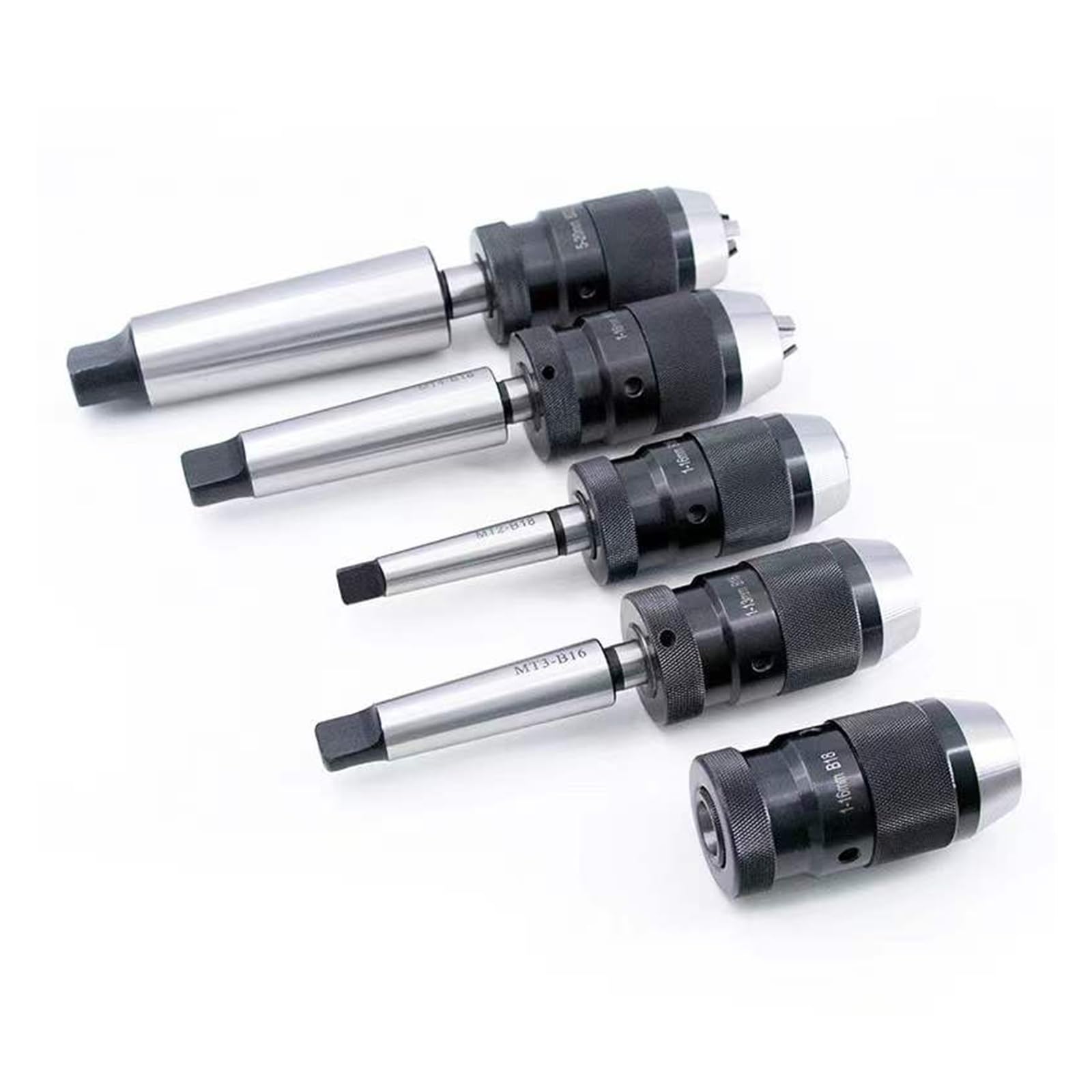 1 zestaw pasuje do MT1 MT2 MT3 MT4 B16 (1-13 MM) automatyczny samozaciskowy uchwyt wiertarski Morse'a MT1/MT2/3/4 chwyt stożkowy korbowód uniwersalny (Color : MTB3-B16(1-13MM))
