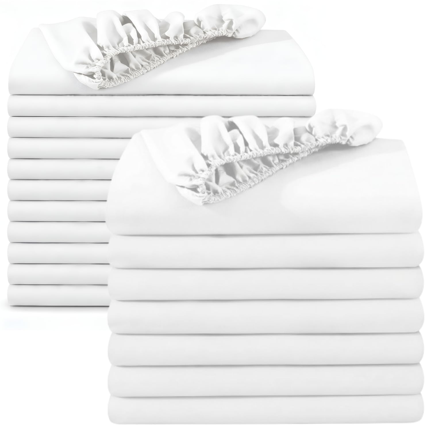 BedLooms Small Double Fitted Sheet 20 Pack โ White (120x190cm) up to 25cm