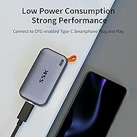 Vista 3 de SSK Unidades de estado sólido externas SSD portátiles de 2 TB, hasta 1050 MB/s USB C SSD Disco duro externo USB 3.2 Gen2 para iPhone 15/Pro