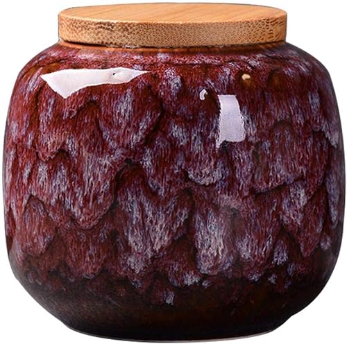 Tarros de almacenamiento de cerámica, exquisitos recipientes de alimentos esmaltados para almacenamiento de especias de cocina, almacenamiento de