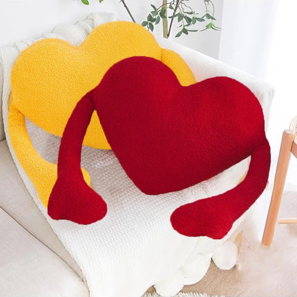 Amazon.com: Gujuja Heart Shape Decor Pillows Plush Heart