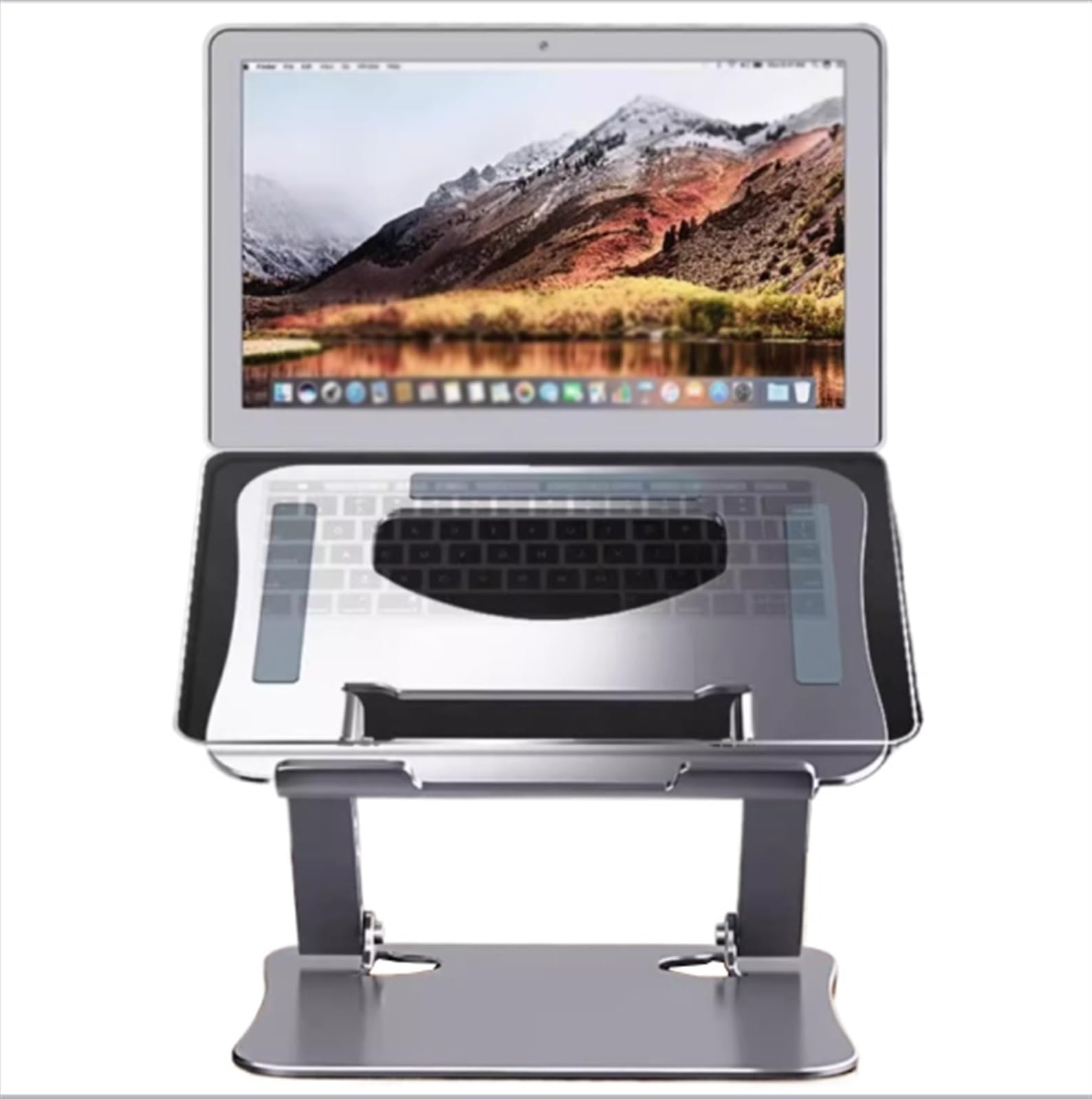 Soporte ajustable for computadora portátil, aluminio, elevador portátil ajustable, soporte for computadora portátil, ergonómico, plegable for ahorrar espacio, todos los lectores electrónicos de 17"