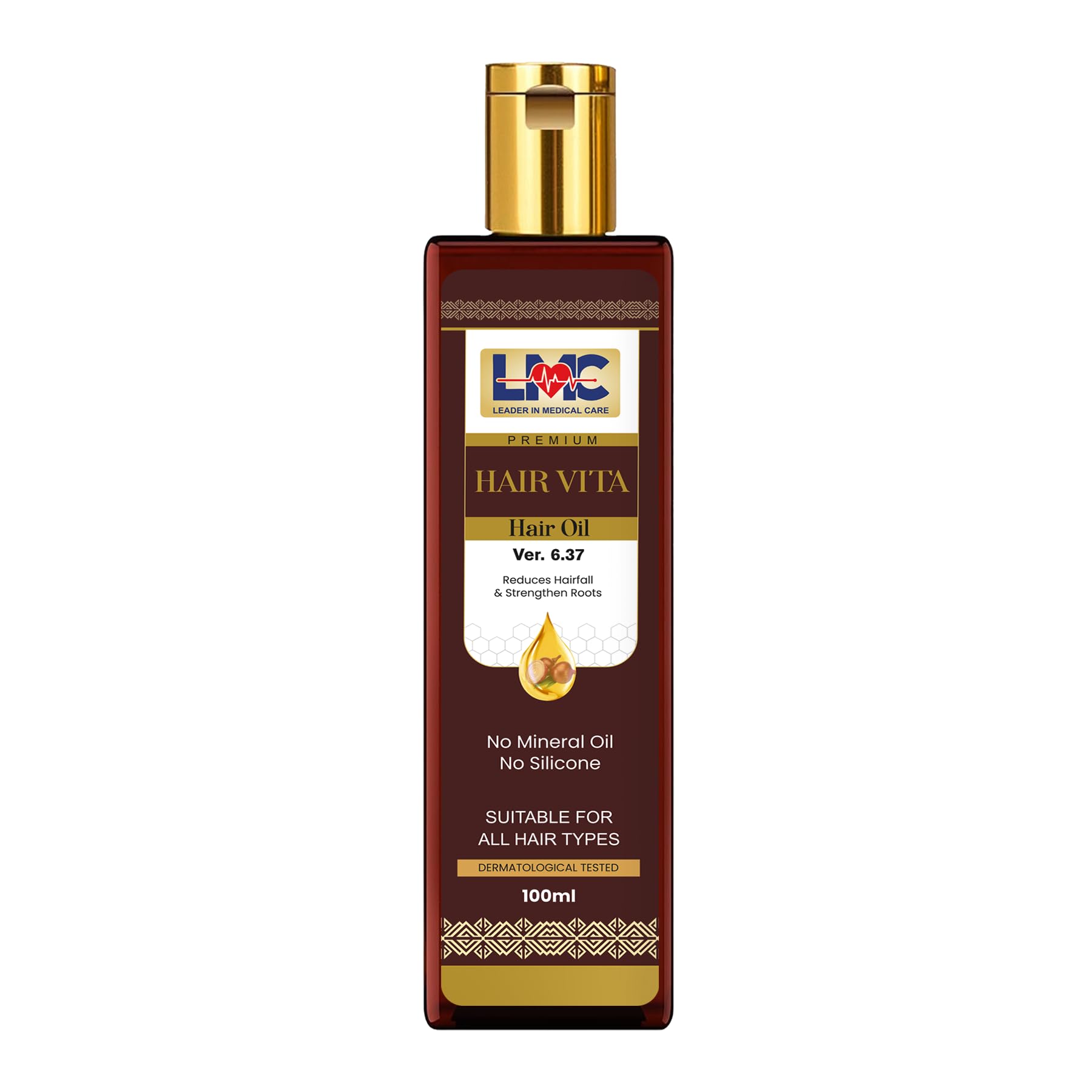 LMC Premium Hair Vita Hair Oil Ver. 6.37 | Ayurvedic Hair Oil with Coconut, Sesame, Castor, Amla, Bhringraj & Brahmi | Helps Reduce Hair Fall & Strengthen Hair Roots | No Mineral Oil, No Silicone | 100ml-image-46