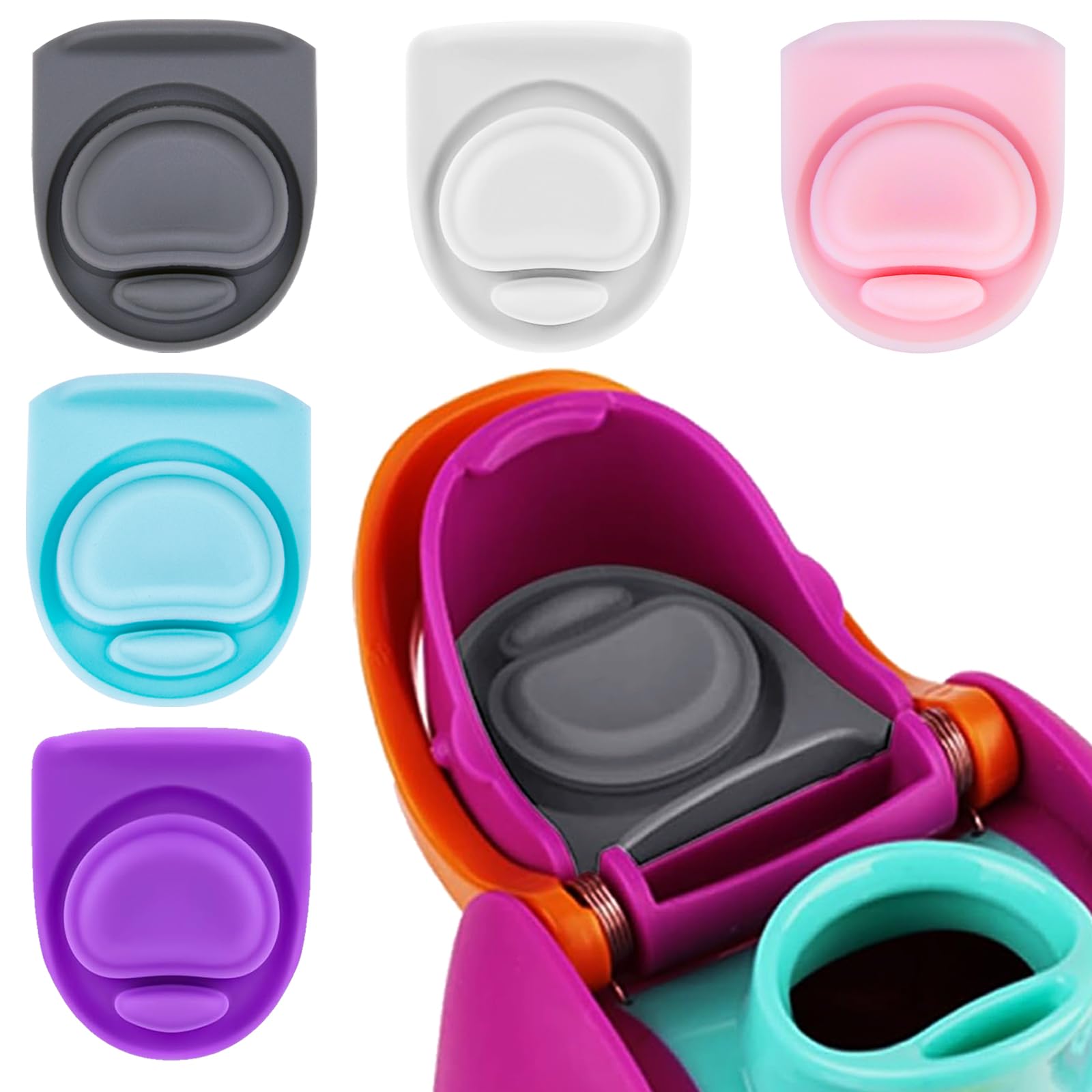 BMSQOFD 5pcs Replacement Rubber Stopper Seal Compatible with Owala FreeSip 24oz 32oz,Water Bottle Lid Insert Cap Silicone Seal Parts for Owala 16/19/24/32/40oz Spout Gasket Mouthpiece Accessories KAX4