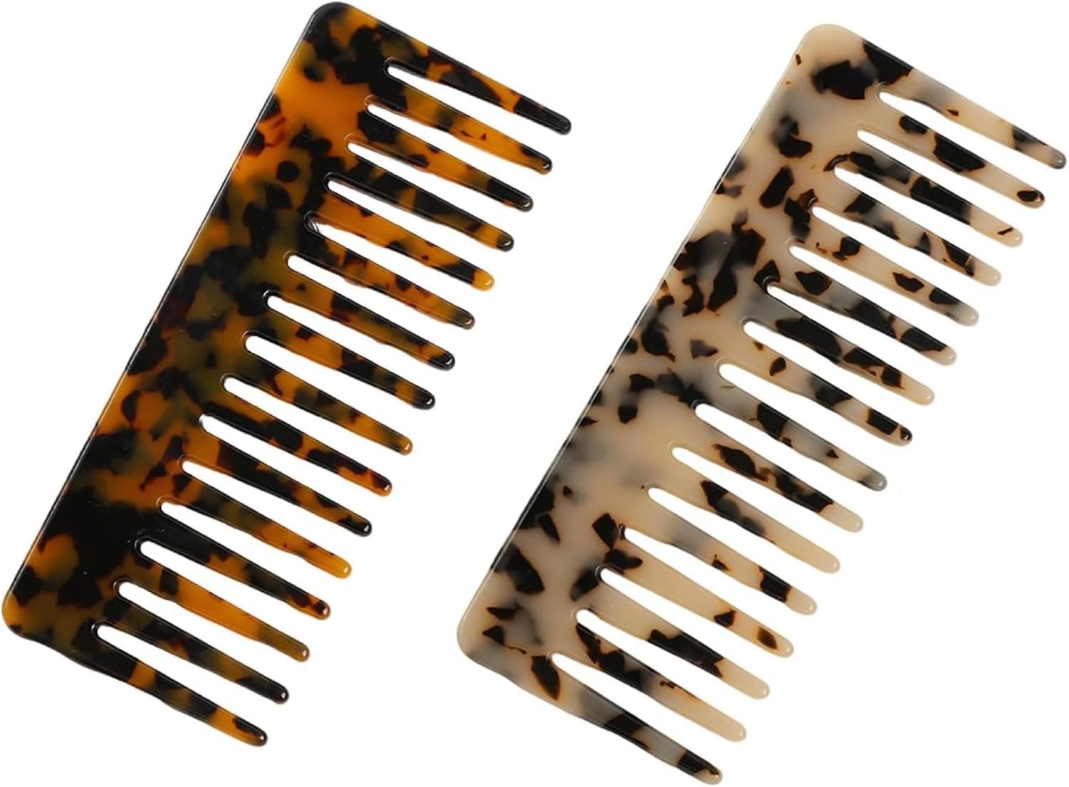Large Wide Tooth Hair Detangling Comb, 2 Pack Cellulose Hairbrush for Wet or Dry Use, Professional Anti Static Detangler Comb for Thick Curly Wavy Hair, Women a