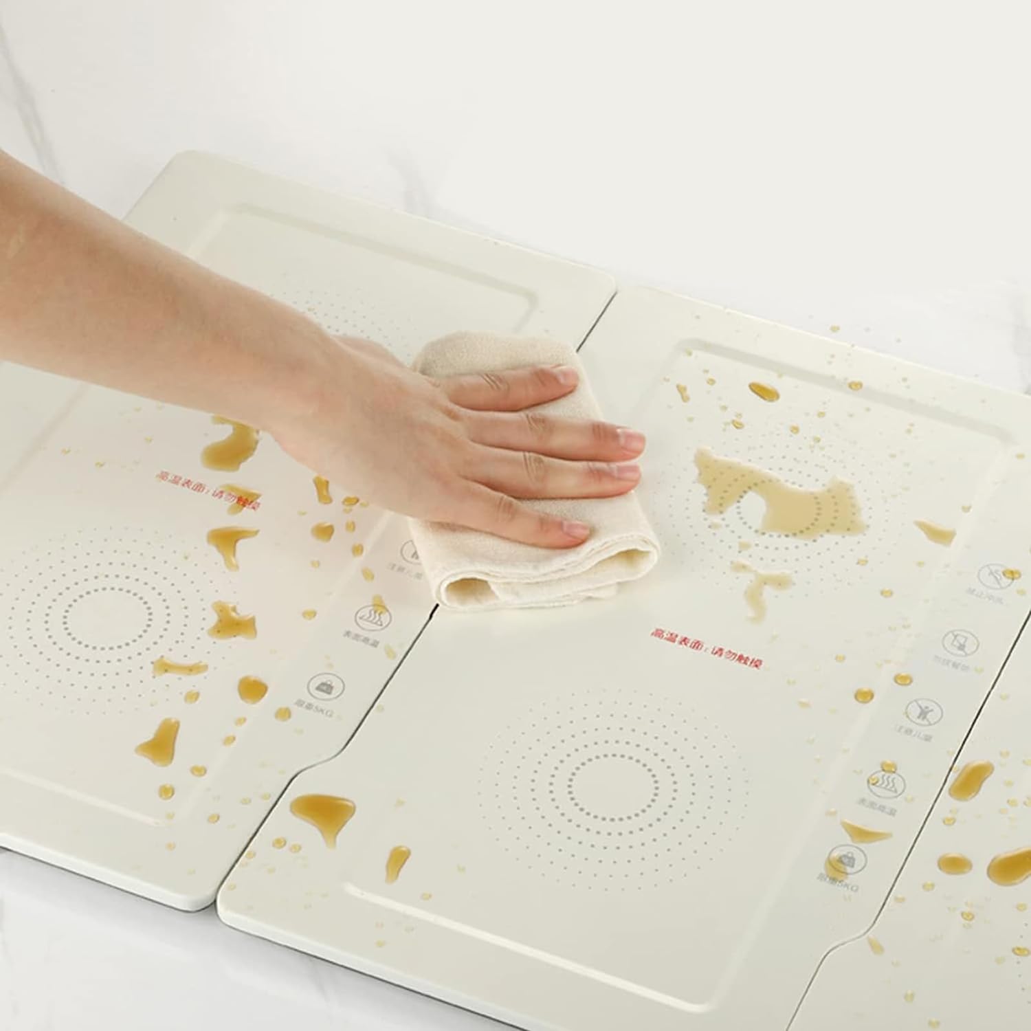 Calentador de Alimentos portátiles Plegables: Plato Caliente de Temperatura Ajustable con Temporizador, Bandeja de Calentamiento eléctrico compacta para Buffet, Mesa, Cocina y Fiestas