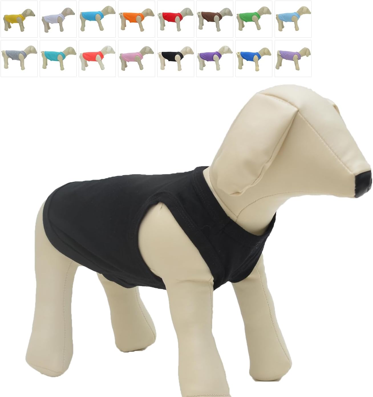 2018 Pet Clothes Dog Clothing Blank T-Shirt Tanks Top Vests for Small Middle Large Size Dogs 100% Cotton Dog Summer Vest Classic (XXXL, Black) XXXL (-55lbs) Black