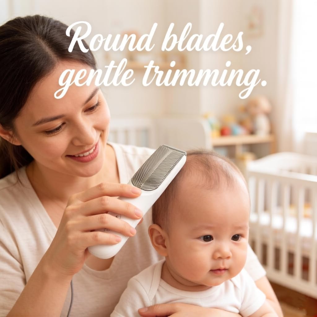 MOMMED Baby Hair Clippers, Hair Cutting Kit for Kids, Electric Kids Hair Trimmer, Rechargeable Waterproof Electric Vacuum Baby Clippers with Charger Base