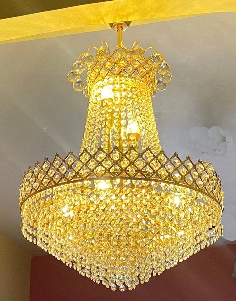 SHRI MAHAL ANTIQUES LED Crystal Big Size Jhumar Ceiling Light for Living Room/Hall/Bed Room Chandelier Ceiling (B0D31PSZXV) Amazon Price History, Amazon Price Tracker