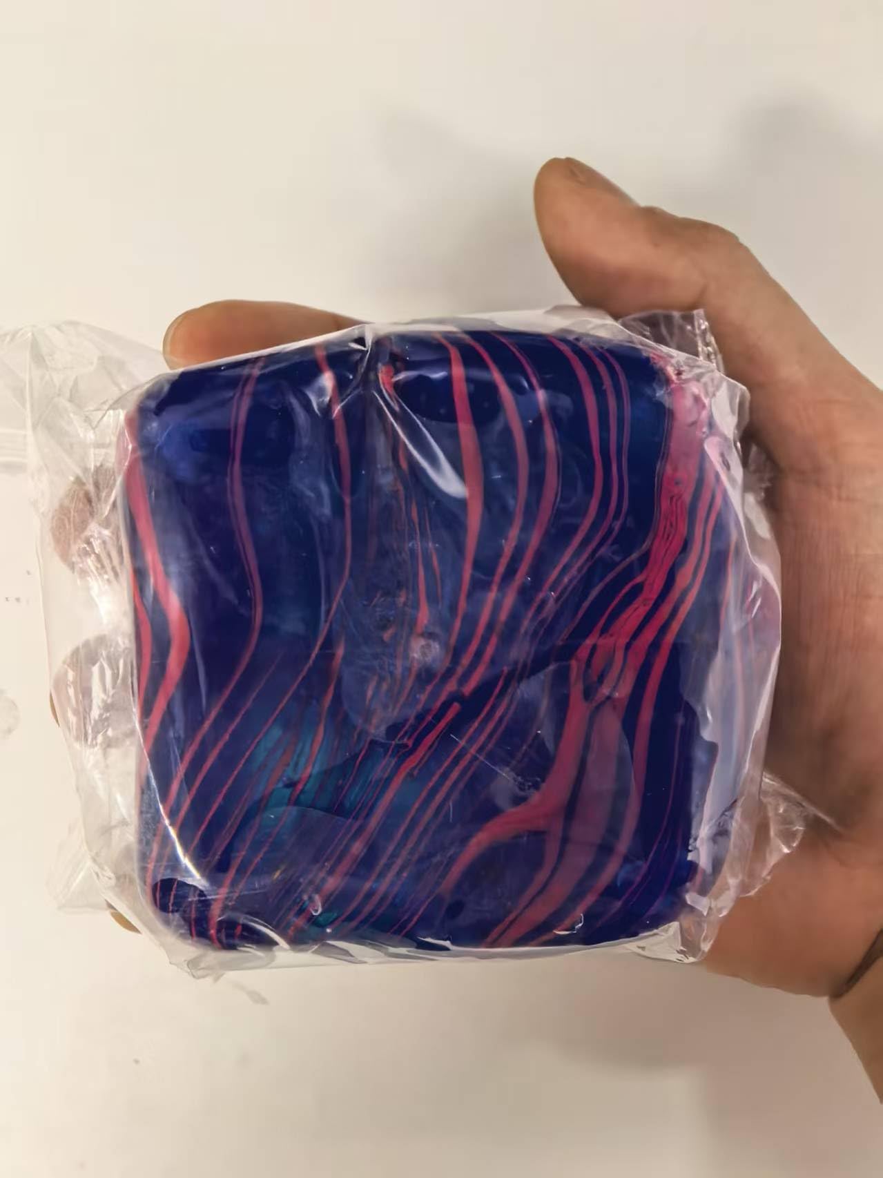 Ssqauvig Large Veined Ice Cube Squishy Toy, 7cm (2.76 Inch) Big Stress Cube