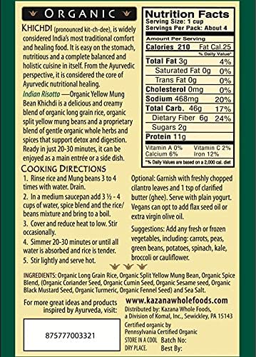 Miniatura 3 de Kazana, Risotto indio, Khichadi, orgánico certificado por USDA, 7 onzas (6.98 oz) (paquete de 2)