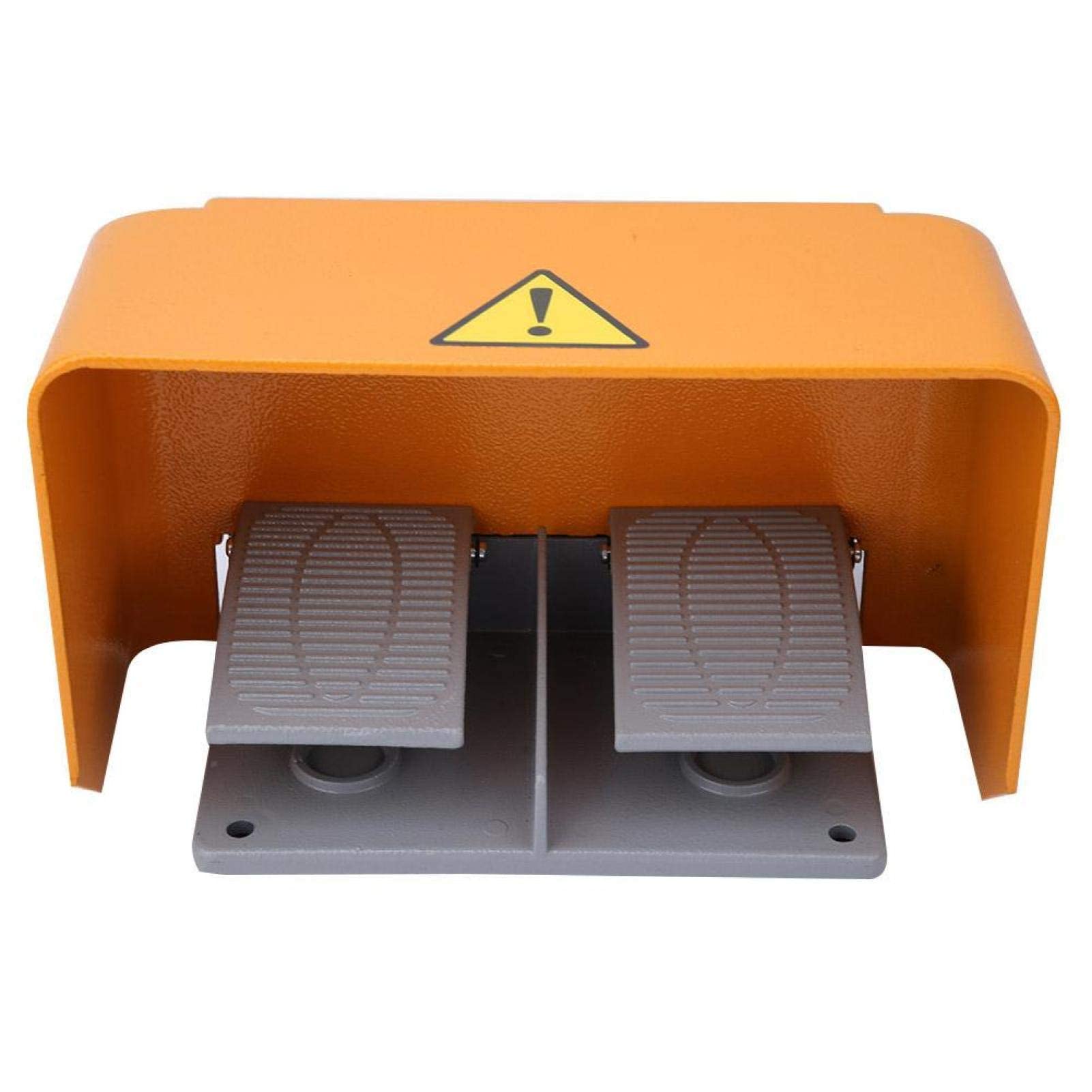 Walfront Interruptor de Pedal Industrial NC Doble con Carcasa de Aluminio Completo Momentáneo AC380V DC220V 6A