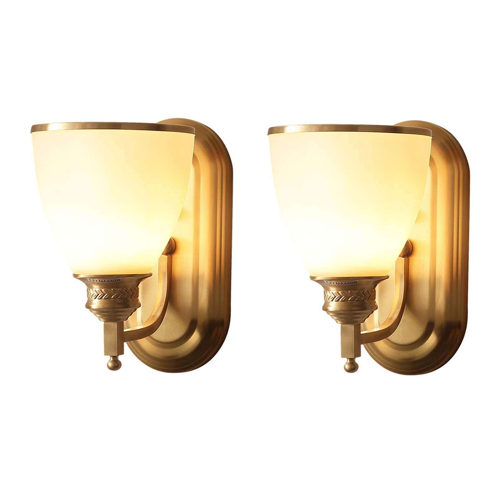 YNIYUJKL Wall Lamp, Wall Lamp Copper Wall Lamp Living Room Bedroom Bedside Lamp Simple Interior Wall Sconce Lighting Fixture Lamps Retro Staircase Wall Mounted Light Fixture,2PACK
