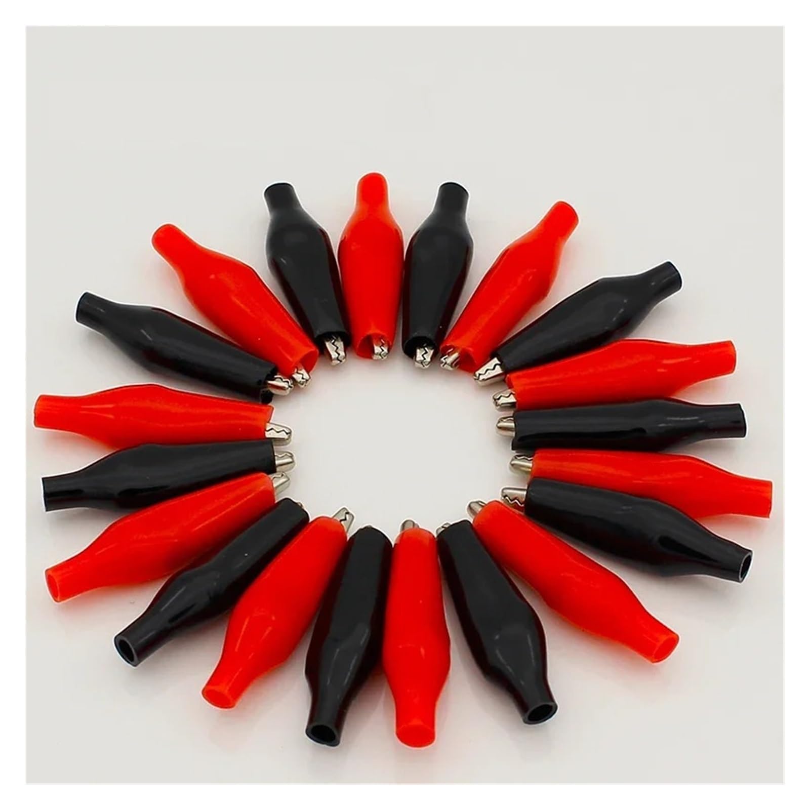 Dpurpiwady One Color 20Pcs/Lot 28Mm Metal Alligator Clip G98 Crocodile Electrical Clamp For Testing Probe Meter Black And Red With
